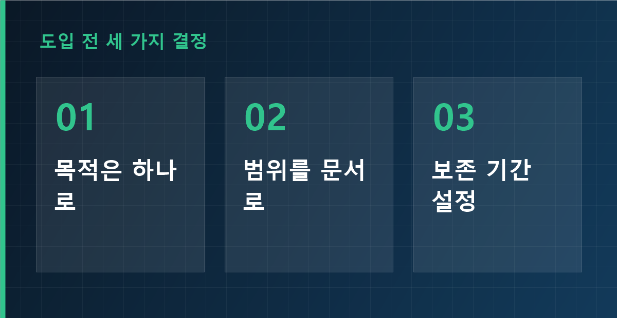 도입 전에 정해야 할 세 가지